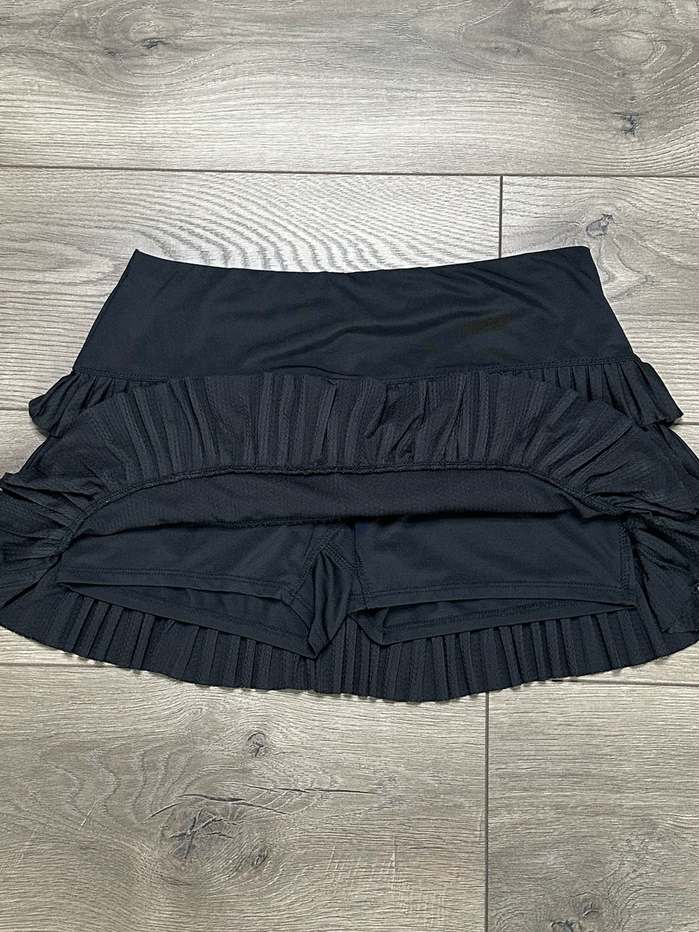 Lucky In Love Pleated Multi Tier Tennis Skirt Skort Black Size Medium - Picture 4 of 9